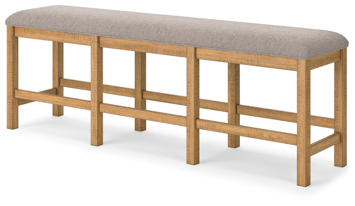 Havonplane - Brown - Xl Counter Height Upholstered Dining Bench