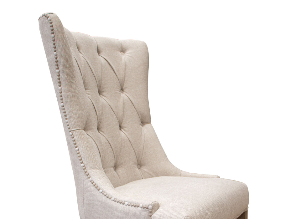 Aruba - Tufted Back Chair With Nailhead Trim  - Beige