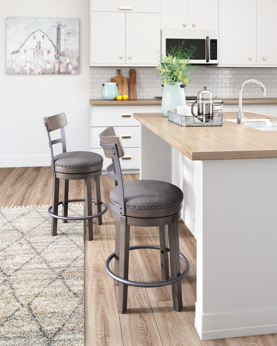 Caitbrook - Gray - Uph Swivel Barstool