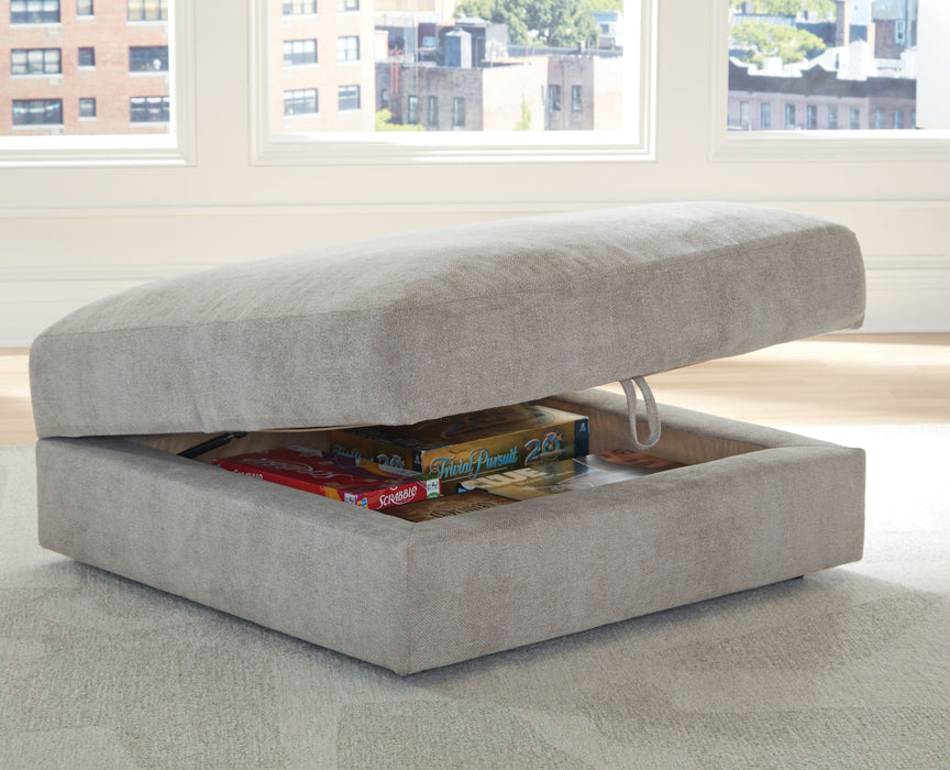 Aslan Court - Pebble - Ottoman With Storage