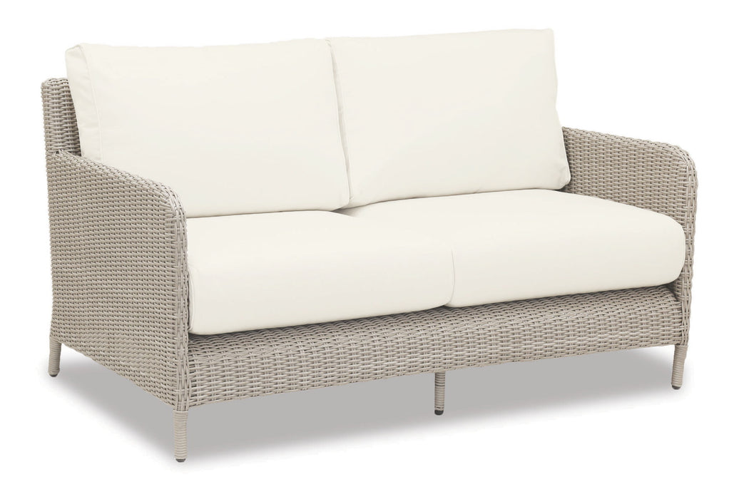 Manhattan - Loveseat - White & Light Brown