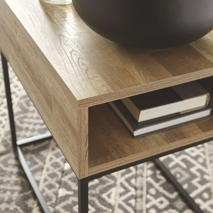 Gerdanet - Natural - Rectangular End Table