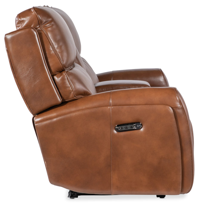 MS - Crosby Zero Gravity Power Console Loveseat With Power Headrest - Brown