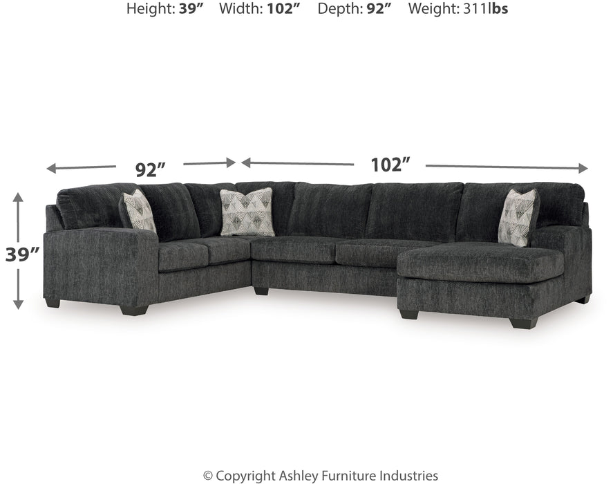 Hollyview - Shadow - 3-Piece Sectional With Raf Corner Chaise