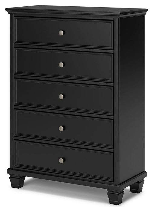 Lanolee - Black - Five Drawer Chest