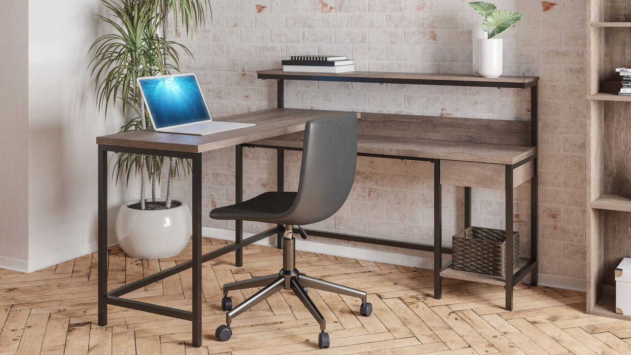 Arlenbry - Gray - L-desk With Storage