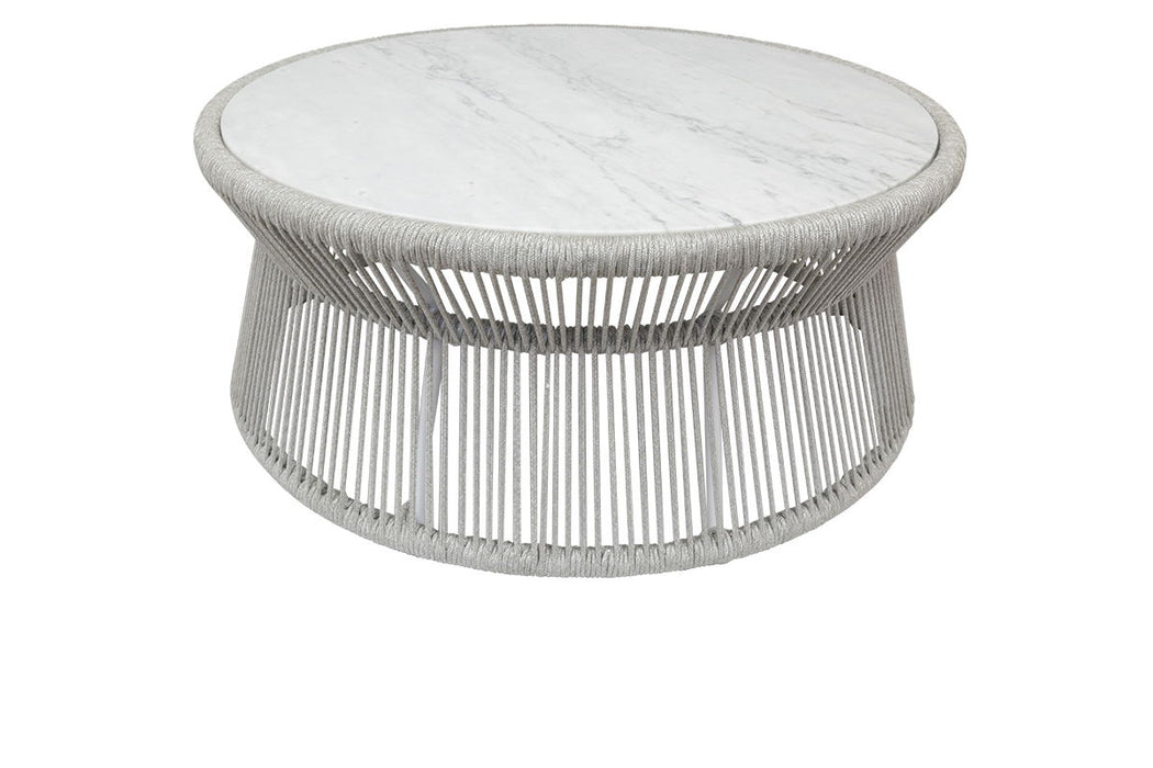 Miami - Coffee Table With Honed Cararra Marble Top - Frost