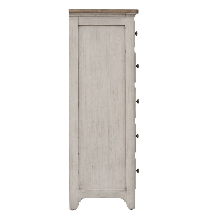 Farmhouse Reimagined - 5 Drawer Chest - White