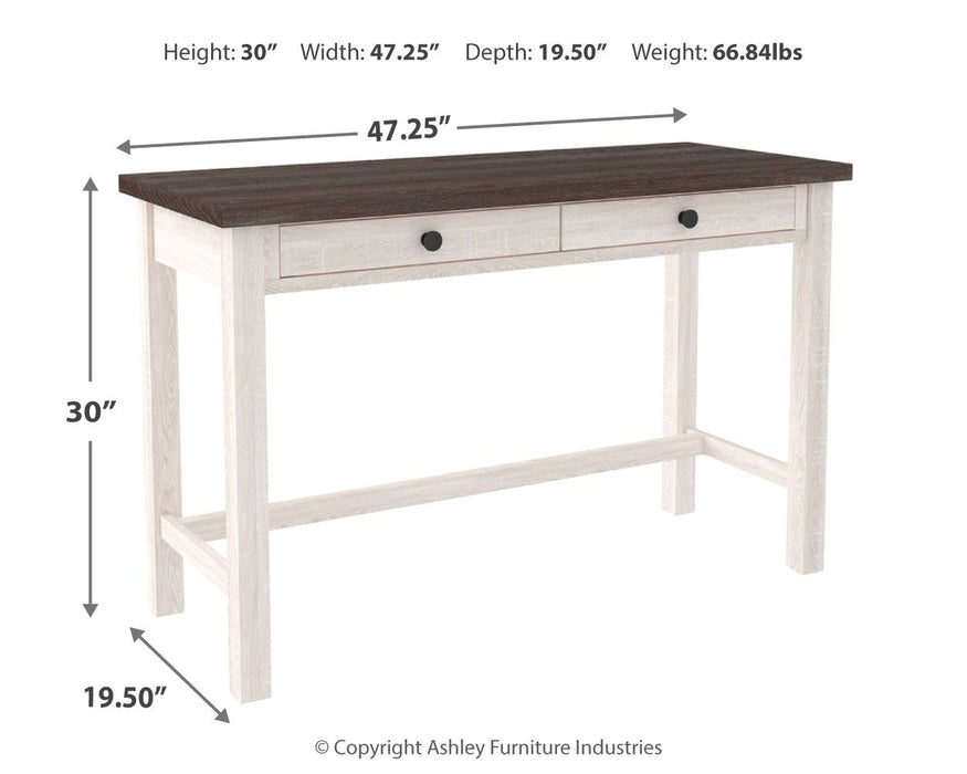 Dorrinson - White / Black / Gray - Home Office Desk - 2-drawer