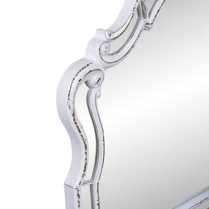 Magnolia Manor - Scalloped Mirror - White