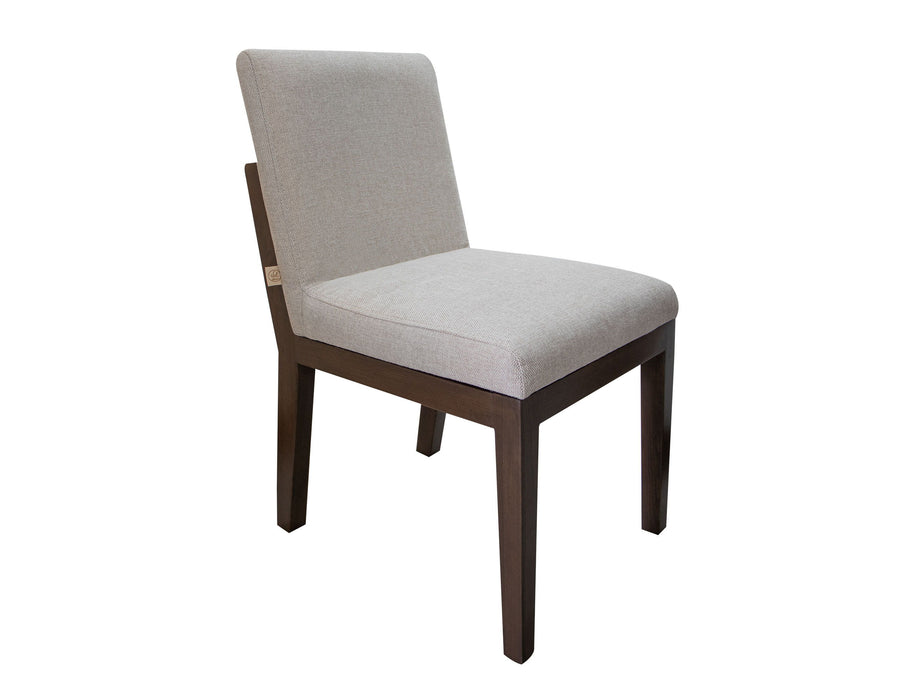 Natural Parota - Upholstered Chair  - Chocolate Brown & Pearl Silver