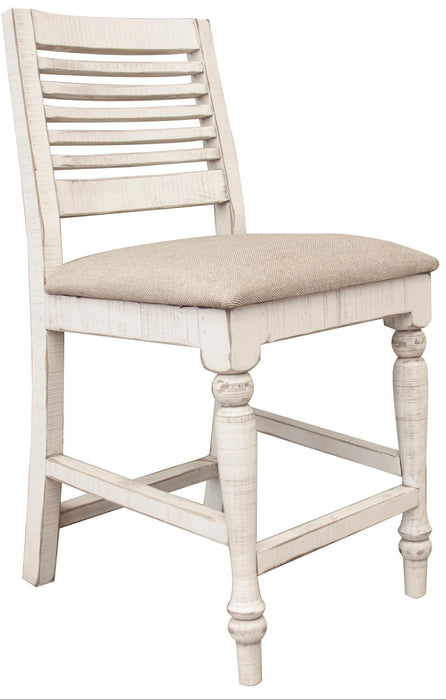 Stone - Barstool With Turned Legs  - Beige