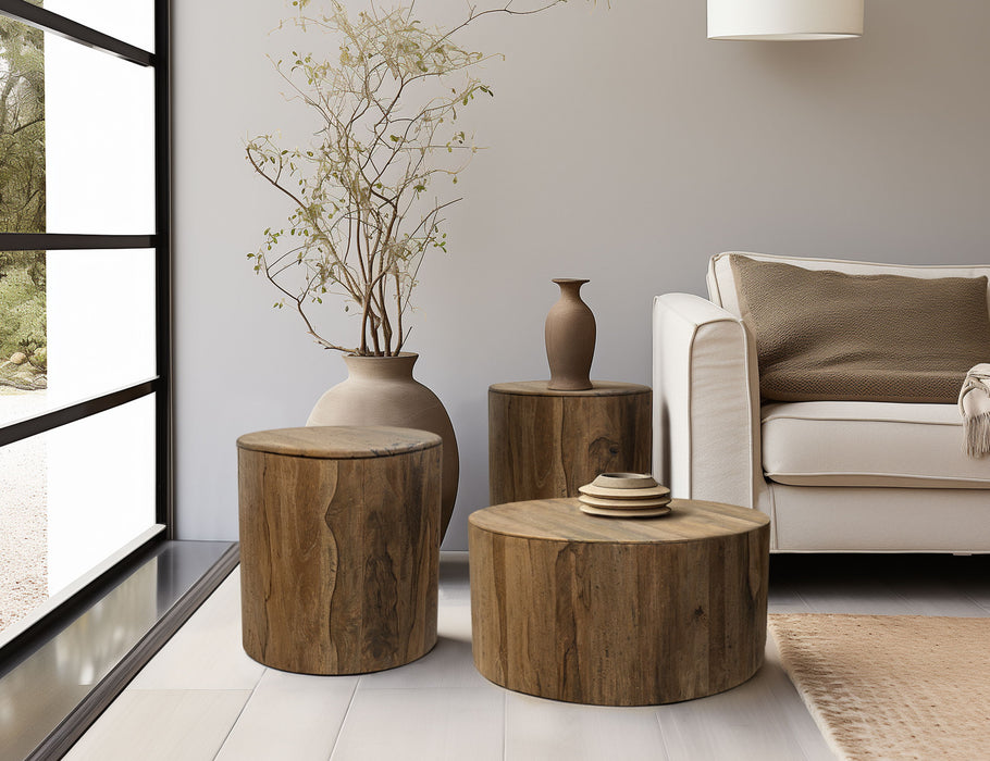 Balam - End Table - Almond / Barrel Brown