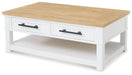 Ashbryn - White / Natural - Rectangular Cocktail Table Capital Discount Furniture Home Furniture, Furniture Store