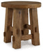 Mackifeld - Warm Brown - Round End Table Capital Discount Furniture Home Furniture, Furniture Store