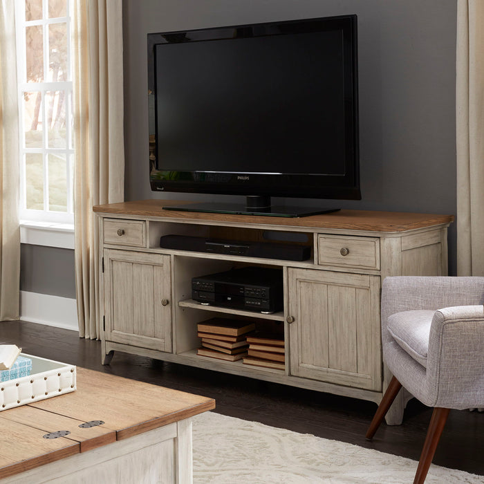 Farmhouse Reimagined - Entertainment TV Stand - White Capital Discount Furniture Home Furniture, Furniture Store