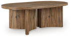 Austanny - Warm Brown - Oval Cocktail Table Capital Discount Furniture Home Furniture, Furniture Store