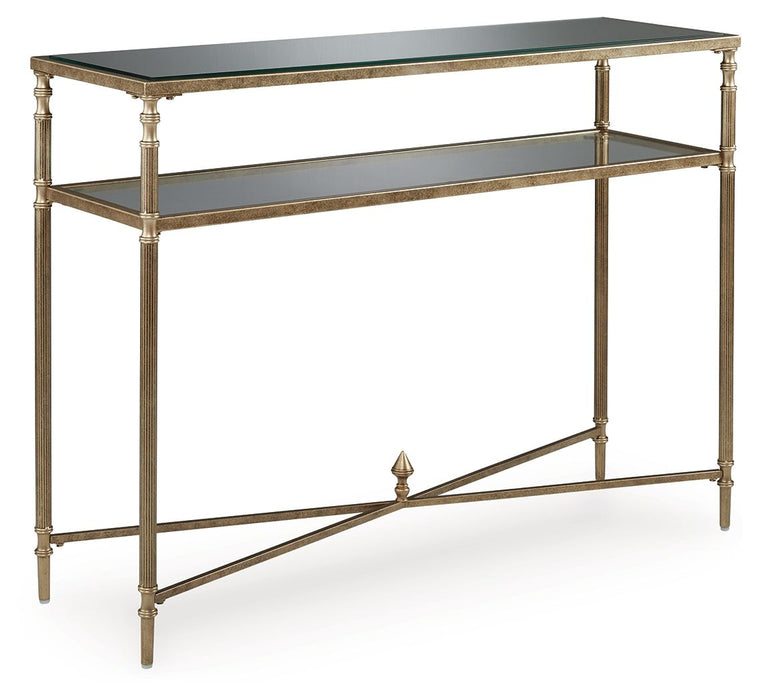 Cloverty - Aged Gold Finish - Sofa Table Capital Discount Furniture Home Furniture, Furniture Store