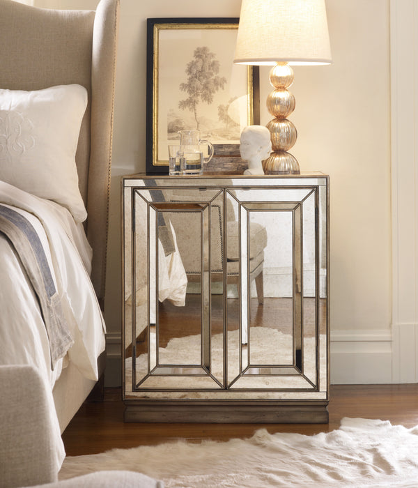 Sanctuary - 2-Door Mirrored Nightstand - Visage Capital Discount Furniture Home Furniture, Furniture Store