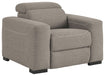 Mabton - Gray - Pwr Recliner/Adj Headrest Capital Discount Furniture Home Furniture, Furniture Store