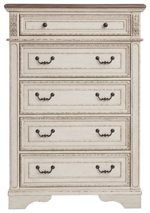 Realyn - White / Brown / Beige - Five Drawer Chest Capital Discount Furniture Home Furniture, Furniture Store