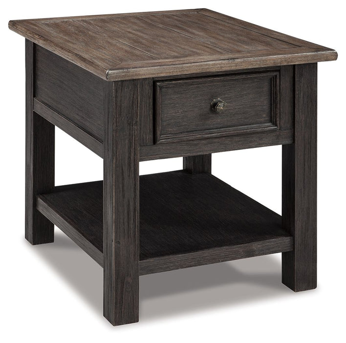 Tyler - Grayish Brown / Black - Rectangular End Table Capital Discount Furniture Home Furniture, Furniture Store