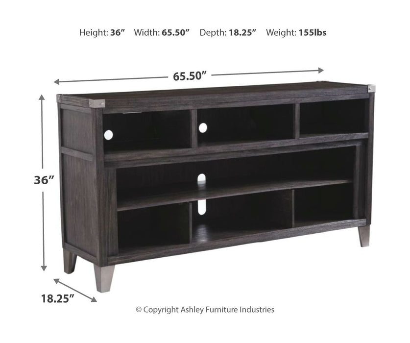 Todoe - Gray - 2 Pc. - 65" TV Stand With Wide Fireplace Insert Capital Discount Furniture