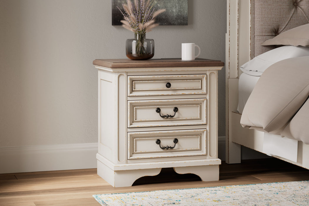 Realyn - White / Brown / Beige - Three Drawer Night Stand Capital Discount Furniture Home Furniture, Furniture Store