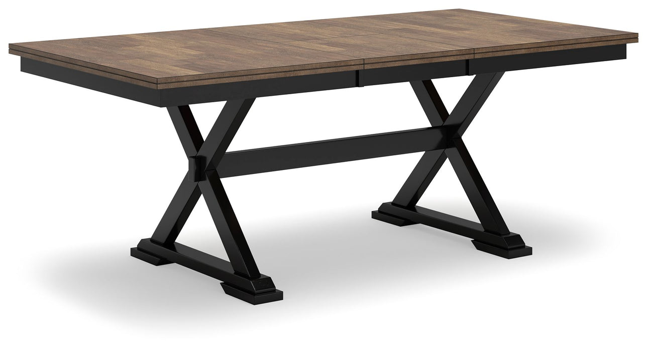 Wildenauer - Brown / Black - Rectangular Dining Extension Table Table Capital Discount Furniture Home Furniture, Furniture Store