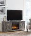 Wynnlow - Gray - 63" TV Stand With Glass/Stone Fireplace Insert Capital Discount Furniture
