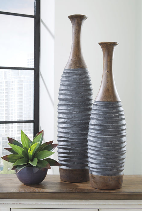 Blayze - Antique Gray / Brown - Vase Set (Set of 2) Capital Discount Furniture Home Furniture, Furniture Store