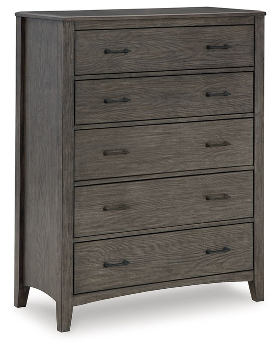 Montillan - Grayish Brown - Five Drawer Chest Capital Discount Furniture Home Furniture, Furniture Store