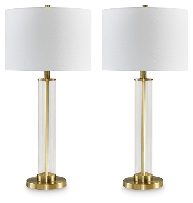 Orenman - Clear / Brass Finish - Glass Table Lamp (Set of 2) Capital Discount Furniture Home Furniture, Furniture Store