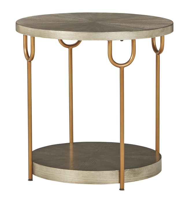 Ranoka - Platinum - Round End Table Capital Discount Furniture Home Furniture, Furniture Store